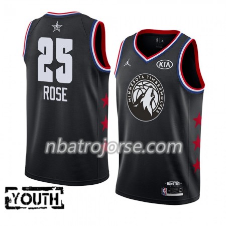 Barn Minnesota Timberwolves Tröja Derrick Rose 25 2019 All-Star Jordan Brand Svart Swingman